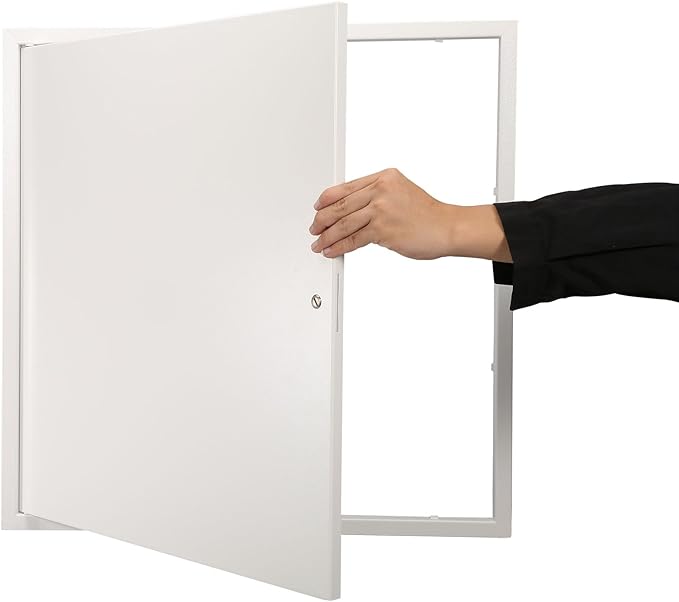 VEVOR Metal Access Panel for Drywall Ceiling, 24 x 24 Inch Plumbing Access Doors with Cam Latch Lock, Heavy-Duty Steel Wall Hole Cover, Easy Install Removable Hinged Panel for Wiring & Cables, Silver