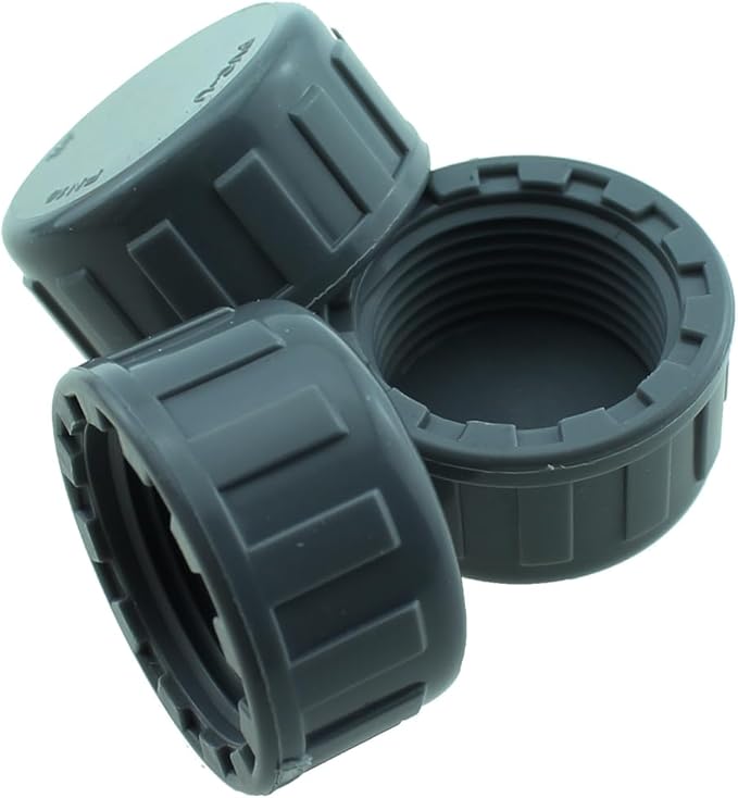 12-Piece 3/4 Inch PVC Inner Teeth Pipe Plugs - PVC Threaded Water End Cap Connectors for Irrigation Systems and Water Supply Lines