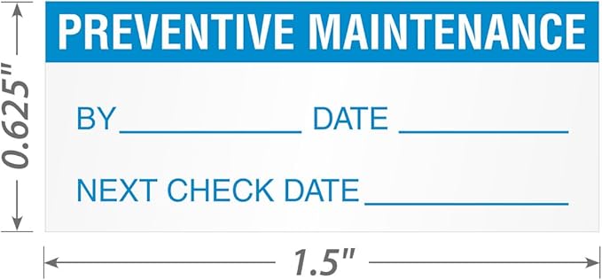 SmartSign Preventive Maintenance Labels by/Date/Next | 1.5" x 0.625" Polyester Vinyl, Pack of 140, Made in USA