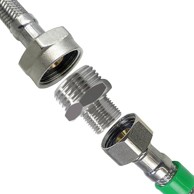 Beduan RV Water Line Adapter 1/2" Male to 3/8" Male Brass Supply Line Adapter for RV Plumbing Water Hose Pipe Connector (Pack of 5)