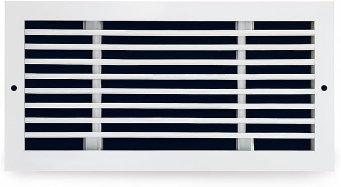 Premium 8" X 4" [Duct Opening] Linear Aluminum Bar Return Air Grille - White - White [Outer Dimensions: 10"W x 6"H] – for Ceiling, Wall Use- HVAC Vent Duct Cover Diffuser – [White]