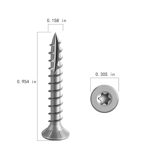 #8 * 1" 304 Stainless Steel Deck Screws, (317pcs) 1 lbs.Exterior Wood Screws, Rust Resistant Epoxy Coated, Bronze, T20 Star Bit