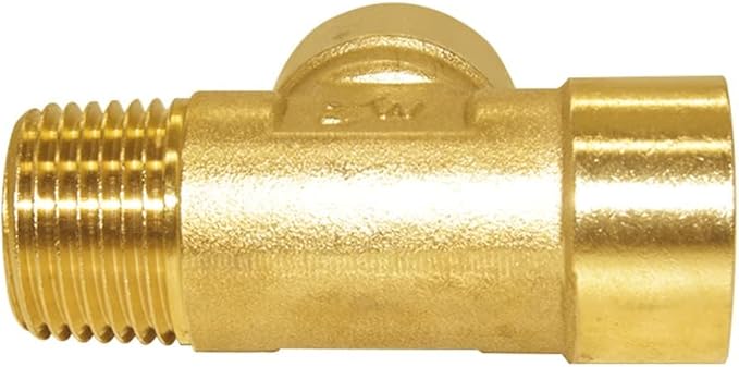 Joywayus Brass Pipe Fitting Barstock Tee 3 Way NPT 1/2" Female x 1/2" Female x 1/2" Male Hose Fitting (Pack of 2)