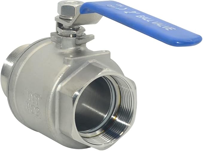 VARMHUS Full Port Ball Valve S304 Stainless Steel 304 Heavy Duty for Water, Oil, and Gas,1000WOG (2")