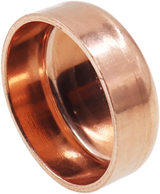 Copper Pipe Cap,TTZEZE Copper End Cap,Certified Safe Pressure Copper Cap Plug,Solid Sweat Solder Connection,Pure Copper Plumbing Cap for Plumbing HVAC Air Conditioner 38mm/1.5'' 1PCS