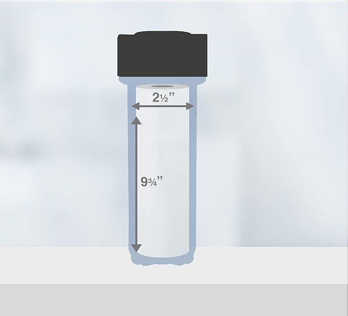 Sediment Water Filtration System with Clear 2.5X 10" Housing 3/4 "Ports, Removes Dirt, Sand, Silt and Rust