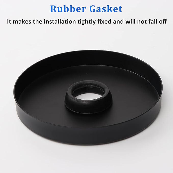4 Inch Shower Arm Flange Oversized Plumbing Cover Plates, Universal Extra Large Replacement Escutcheon Cover Plate for Covering Gaps, Holes, Fits All Standard 1/2" Pipes, Matte Black(2 PACK)