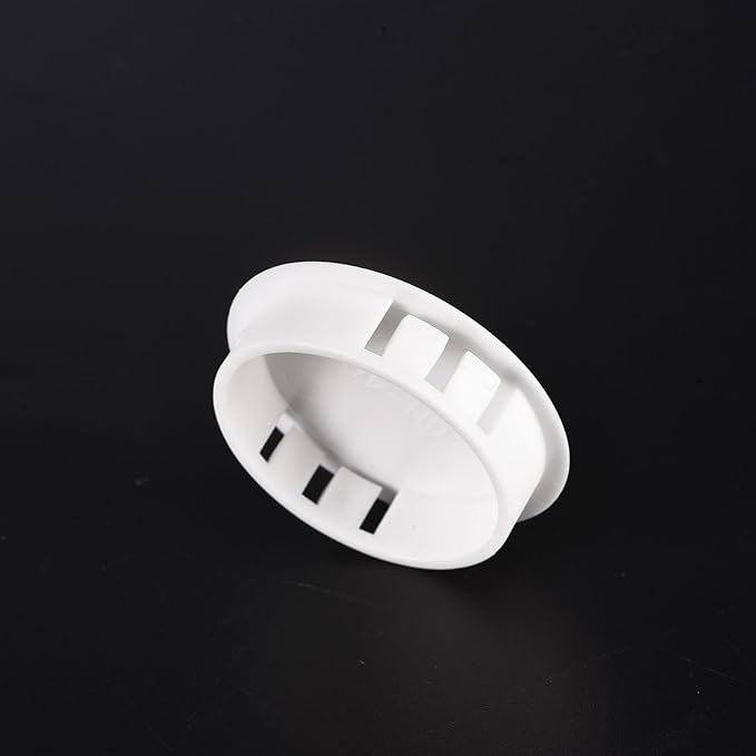 uxcell 1-9/16" Plastic Hole Plugs, 16Pcs Flush Type Panel Round Snap in Fastener Knockout Locking Plugs for Furniture Insert End Caps Panels, White