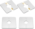 PATIKIL Wall Split Flange 86mm / 3.4" OD, 4 Pcs Square Escutcheon Plate Cover PPR Plumbing Cover Plates with Self-Adhesive Tape for 22mm / 0.9" Dia Water Pipe Faucet, Silver
