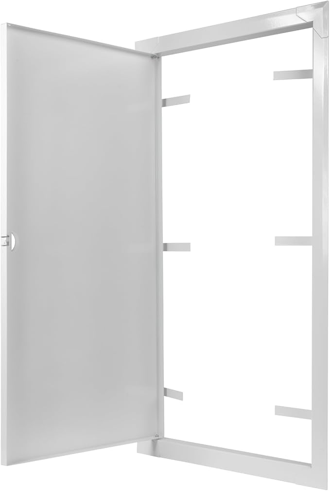 12" x 24" White Metal Access Panel. Service Shaft Door Panel. Plumbing, Electricity, Heating, Alarm Wall Access Panel for Drywall. Bathroom Services Access Hole Cover.