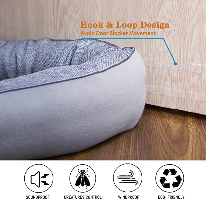 TORRAMI 30" Door Draft Stopper Under Bottom Insulation Noise Air Stopper 2.07LB,Wind Proof Guard Seal for Doors and Windows - Light Gray