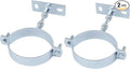 2 Pcs 3 Inch Adjustable Pipe Bracket, Heavy Duty Galvanized Steel Split Ring Hanger，Chimney Adjustable Wall Strap，Pipe Bracket Clamp Strap，chimney pipe support bracket