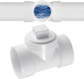 LESSO 3" PVC DWV Cleanout Tee with Plug Sewer Adapter, 3" Hub x 3" Hub x 3" Cleaning Plug with Female, for Drainage Piping Ventilation and Other System Drain (SCH40 White)