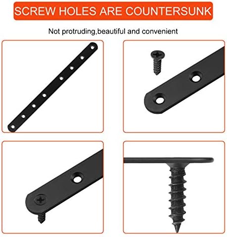 20Pcs 10Inch Mending Plates, Heavy Duty Straight Brackets for Wood Cast Iron Flat Corner Brace , Black Mending Joining Plates Fixing Hardware Brackets Connector for Furniture Repairing Table Shelf
