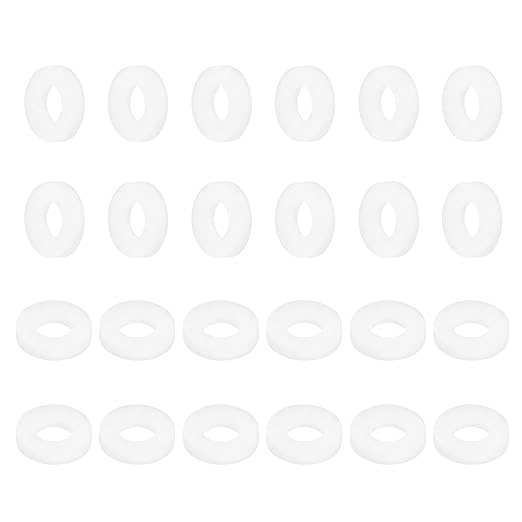 MECCANIXITY PTFE Flat Washers, 24Pack 10mm OD 5mm ID 2mm Thick Sealing Spacer Gasket Ring for Faucet Pipe Hose Bolt Machinery, White
