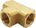 Hooshing Brass Tee Fittings 3/8" x 3/8" x 3/8" NPT Female Pipe Adapter for Fuel Oil Gas Plumbing