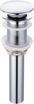 KES Bathroom Sink Drain Pop Up Drain Without Overflow Vessel Sink Vanity Stopper Polished Chrome, All Metal Rustproof Brass and 304 Stainless Steel, S2008D-CH