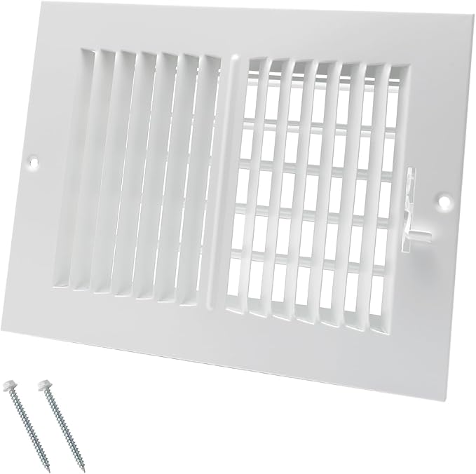 8 x 6 Inch [Duct Opening] Air Vent Covers for Wall or Ceiling - High Airflow 2 Way Steel Ventilation - Adjustable Wall/Ceiling Register, 9-3/4 Inch x 7-3/4 Inch [Overall Dimensions]
