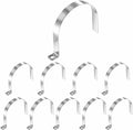 HARFINGTON 4 Inch Pipe Strap, 304 Stainless Steel Conduit Clip 10Pcs Single Hole Strap Clamp for Pipe Tube Cable Fixing (102mm, Silver)