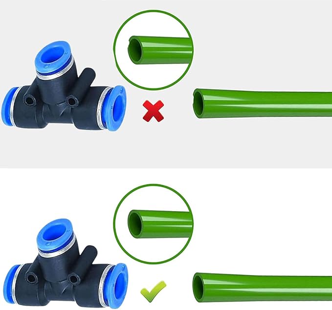 Utah Pneumatic Push-To-Connect Air Line Tube Fittings 4mm Or 5/32" Tee Air Line Union Quick Connect Fittings (10 Pack)