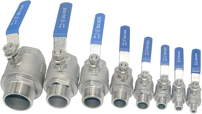 VARMHUS Full Port Ball Valve S304 Stainless Steel 304 Heavy Duty for Water, Oil, and Gas,1000WOG (1/2")