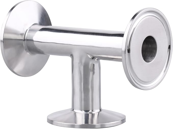 DERNORD Clamp Tee 3 Way Stainless Steel 304 with 3 Silicone Gaskets Fits 1.5" Tri Clamp, 19mm Pipe OD Sanitary Fittings(3/4 inch)