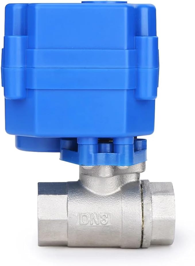 U.S. Solid Motorized Ball Valve- 1/4" Stainless Steel Ball Valve with Full Port, 9-24V AC/DC and 2 Wire Auto Return Setup