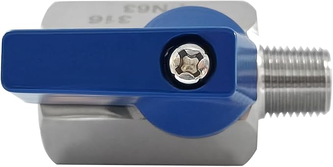 316 Stainless Steel Mini Ball Valve 1/8" NPT Female x Male Thread Shut Off Valve for Water,Oil and Gas 2pcs