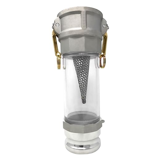 Gloxco 3" in-line Camlock Polycarbonate Sight Glass and Strainer Assembly (CAM-30-SGST-PCAL)