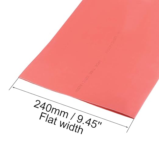uxcell Heat Shrink Tubing, 6"(150mm) Dia 240mm Flat Width 2:1 Rate Shrinkable Tube Cable Sleeve 1m - Red