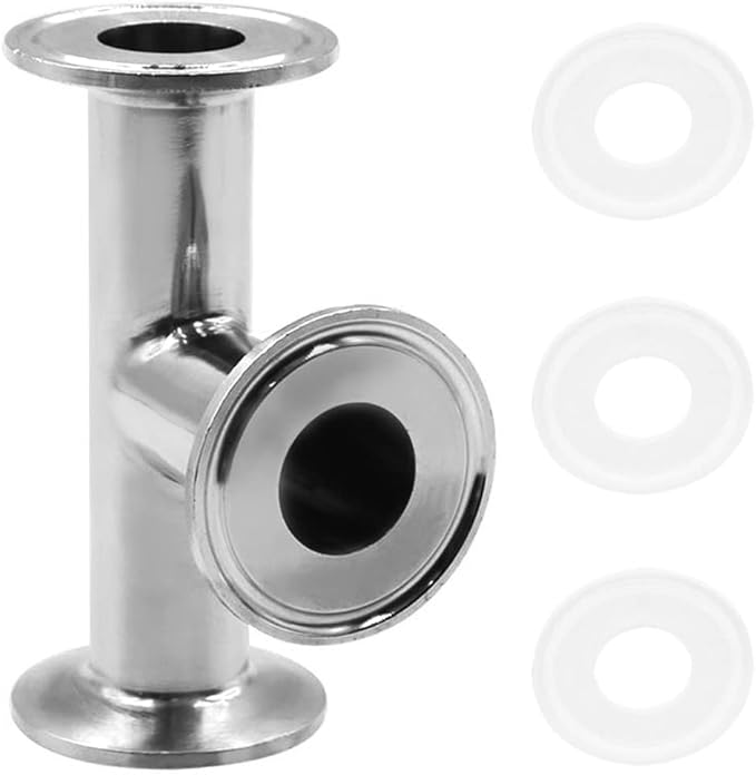 Beduan 1.5" Tri Clamp Tee 3 Way Stainless Steel Sanitary Fitting,Pack of 1 (25mm Pipe OD, 50.5mm Ferrule OD)