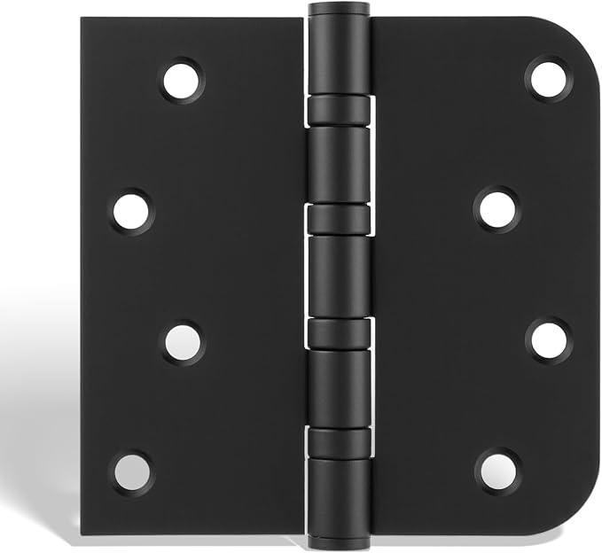 Black Door Hinges 6 Pack 4 x 4 Inches Ball Bearing Door Hinge Heavy Duty Stainless Steel Hinges for Interior & Exterior Doors Square & Round Corners