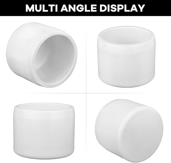 20 Pack 1'' PVC Pipe End Cap Fitting, Schedule 40 Furniture Grade PVC Pipe End Cap Plug Adapter, White 1'' Plug Socket Fittings for Build Furniture DIY Garden Shelf