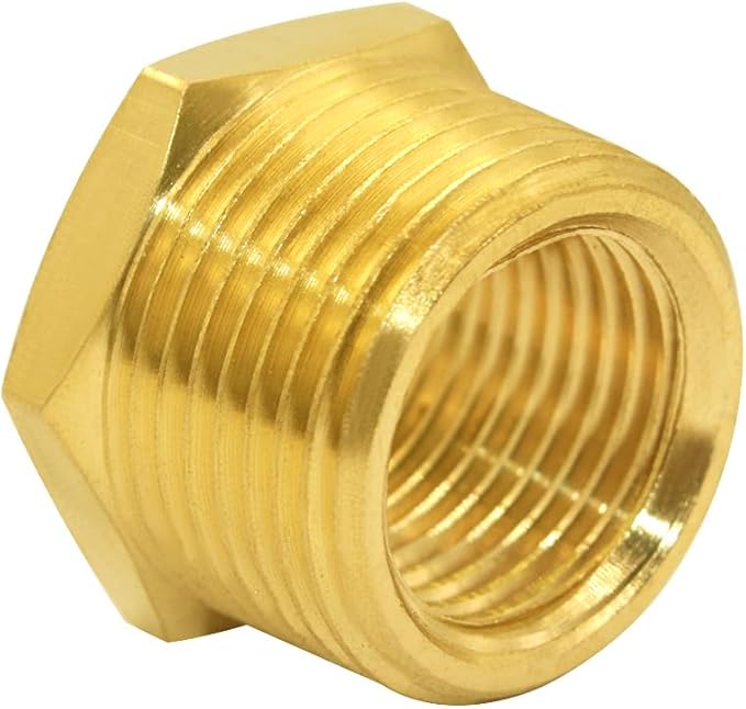 Joywayus Brass Reducer Hex Bushing Reducing Cast Pipe Fitting 3/4" NPT Male x 1/2" NPT Female Adapter(Pack of 2)