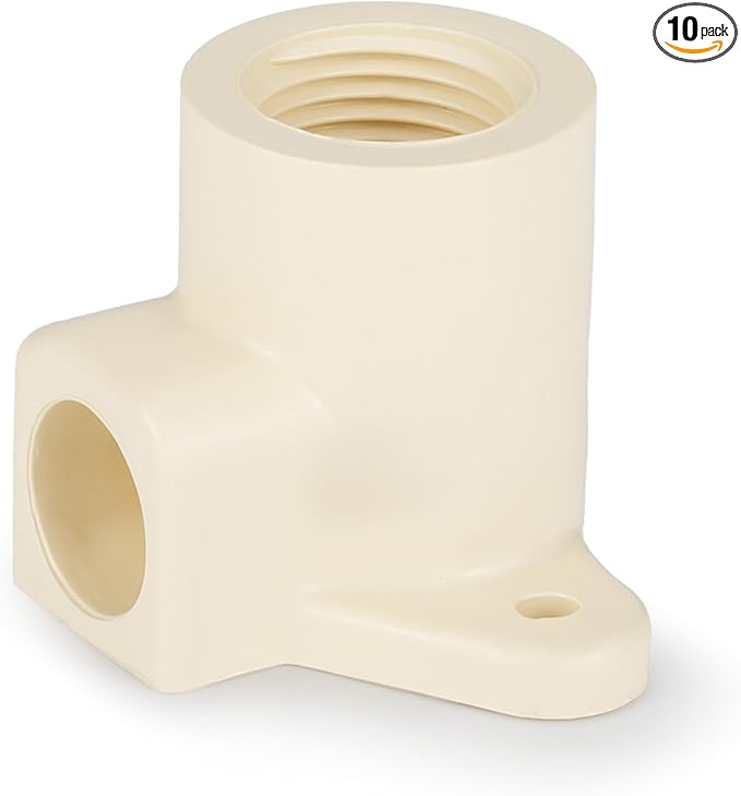 (Pack of 10) EFIELD 1/2-inch CPVC-CTS 90-Degree Slip x FIPT Elbow Fitting With Drop Ear (Wing Elbow),(CPVC045-10)