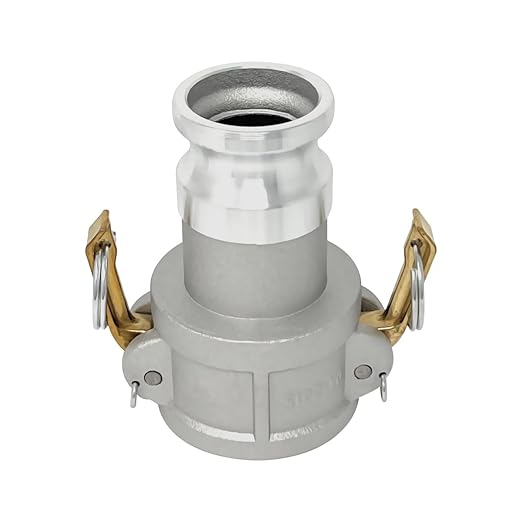 Gloxco Aluminum Type DA Cam and Groove Hose Fitting, Reducer, 2" Female Camlock x 1.5" Male Camlock (CAM-2015-DA-AL)