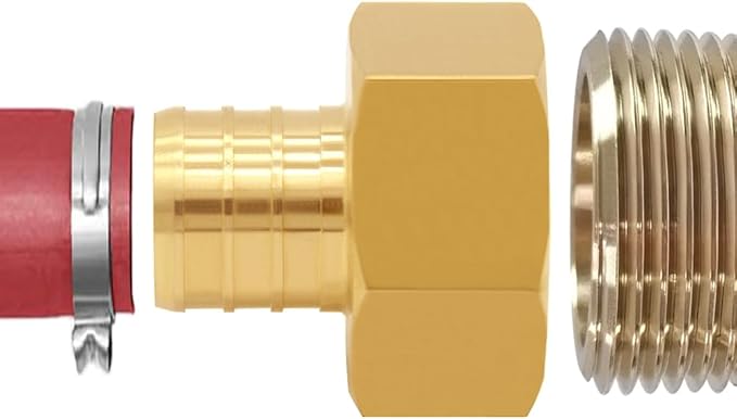 8PCS LF Brass 1/2 Inch PEX Barb to 1/2 NPT Female Straight Coupling Pipe Crimp Fitting