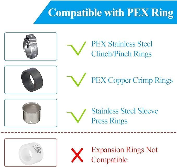 WiseWater 60 Pcs Pex Fittings, 3/4 inch T PEX Tee(20PCS) & 90 Degree Elbow & Straight Coupling, Brass Barb Crimp Pipe Fitting for Pex Pipe(Pack of 60), UPC Certified