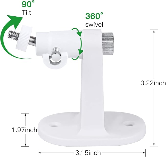 2Pack Adjustable Wall Mount for Eufy Security Indoor Cam P24 and E220, No-Drill Mounting Bracket for Eufy Security Indoor Cam Pan & Tilt - White