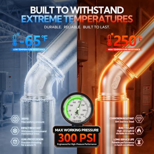 TAISHER 5PCS 304 Stainless Steel 45 Degree elbow,1/2” NPT Male Pipe Fitting