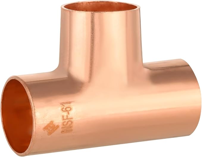 EFIELD 2" X 2" X 2" C X C X C Copper Tee, LF Copper Plumbing Fittings with Sweat Solder Connection,(COPPER107)