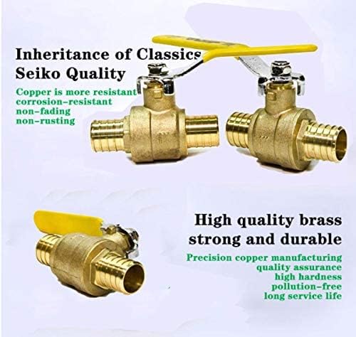 AB (10 Pack) 3/4 Inch X 3/4 Inch Full Port PEX Ball Valve, Water Shut Off Valve with 20 Pcs Stainless Steel Cinch Crimp Rings, UPC Certified