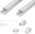 VEVOR Mini Split Line Set Cover 3-inch W 7.4Ft L, PVC Decorative Pipe Line Cover for Air Conditioner with 2 Straight Ducts & Full Components Easy to Install, Paintable for Heat Pumps, White