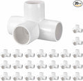 20 Pack 1/2" SCH40 PVC Elbow Pipe Fitting, 4-Way PVC Elbow Corner Side Outlet Tee Fitting, Furniture Grade Pipe Connectors for DIY Project, Pond Protection, Socket x Socket