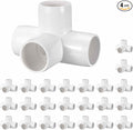 4 Pack 1/2" SCH40 PVC Elbow Pipe Fitting, 4-Way PVC Elbow Corner Side Outlet Tee Fitting, Furniture Grade Pipe Connectors for DIY Project, Pond Protection, Socket x Socket, White