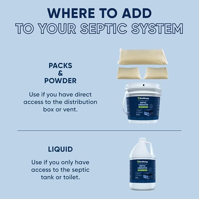 Septic Tank Shock Treatment | Bio Enzyme Septic Safe |Clears Leach & Drain Fields, Dissolves Organic Solids, Grease, Hair - Drain Deodorizer (128 OZ)