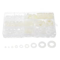 uxcell 765pcs Rubber Flat Washer Gasket Assortment M2-M12, Bolts Spacers 9 Sizes Washers Flat Gasket for Faucet or Plumbing White