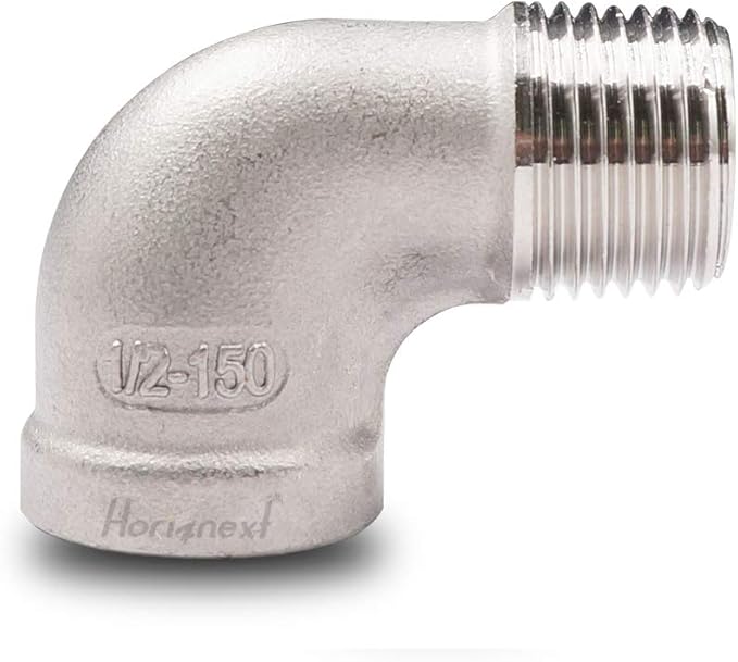 stainless steel NPT 1/2 elbow fitting 90 degree with both male and female thread connecting water pipe air hose pvc tube cast coupling (1 pc)