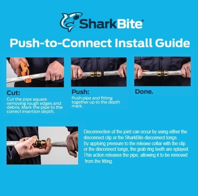 SharkBite 3/4 Inch x 1/2 Inch Outlet 3 Port Open Multi-Port Tee, Push to Connect Brass Plumbing Fittings, PEX Pipe, Copper, PVC, 25552LF