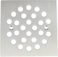 4-1/4 Inch Screw-in Square Floor Drain Cover Replacement Shower Grates with Screws (Brushed Nickel)